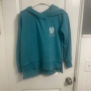 Retro Vision light blue hoodie with a Destin, Florida graphic Size Small